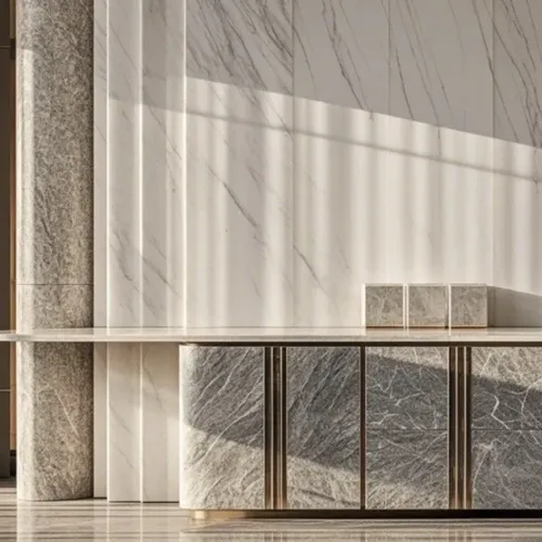 Marble backdrop wall