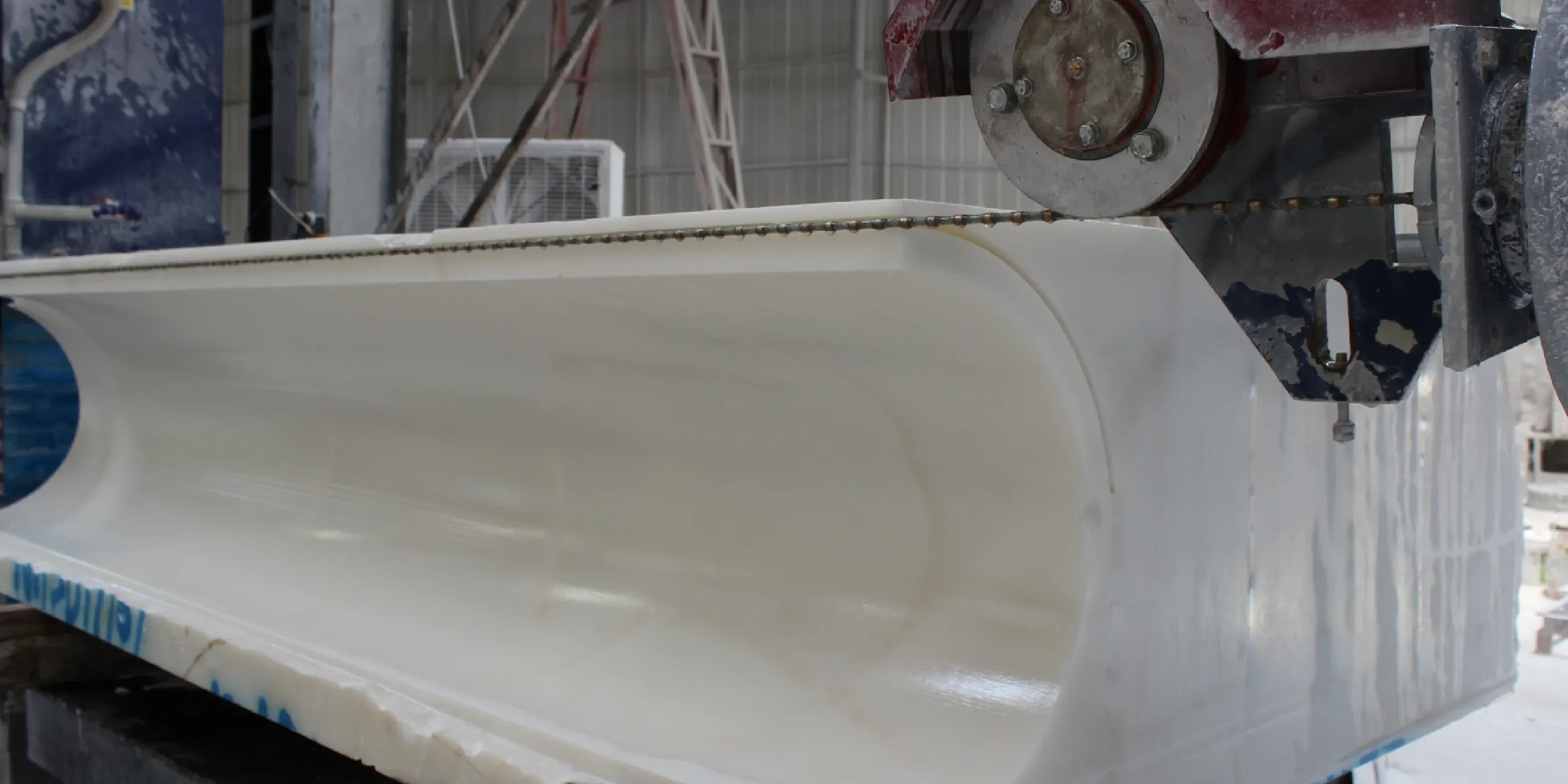 Marble Curved Panel & Column Wrap Cutting Case Study Using CNC Wire Saw Machine (4).webp