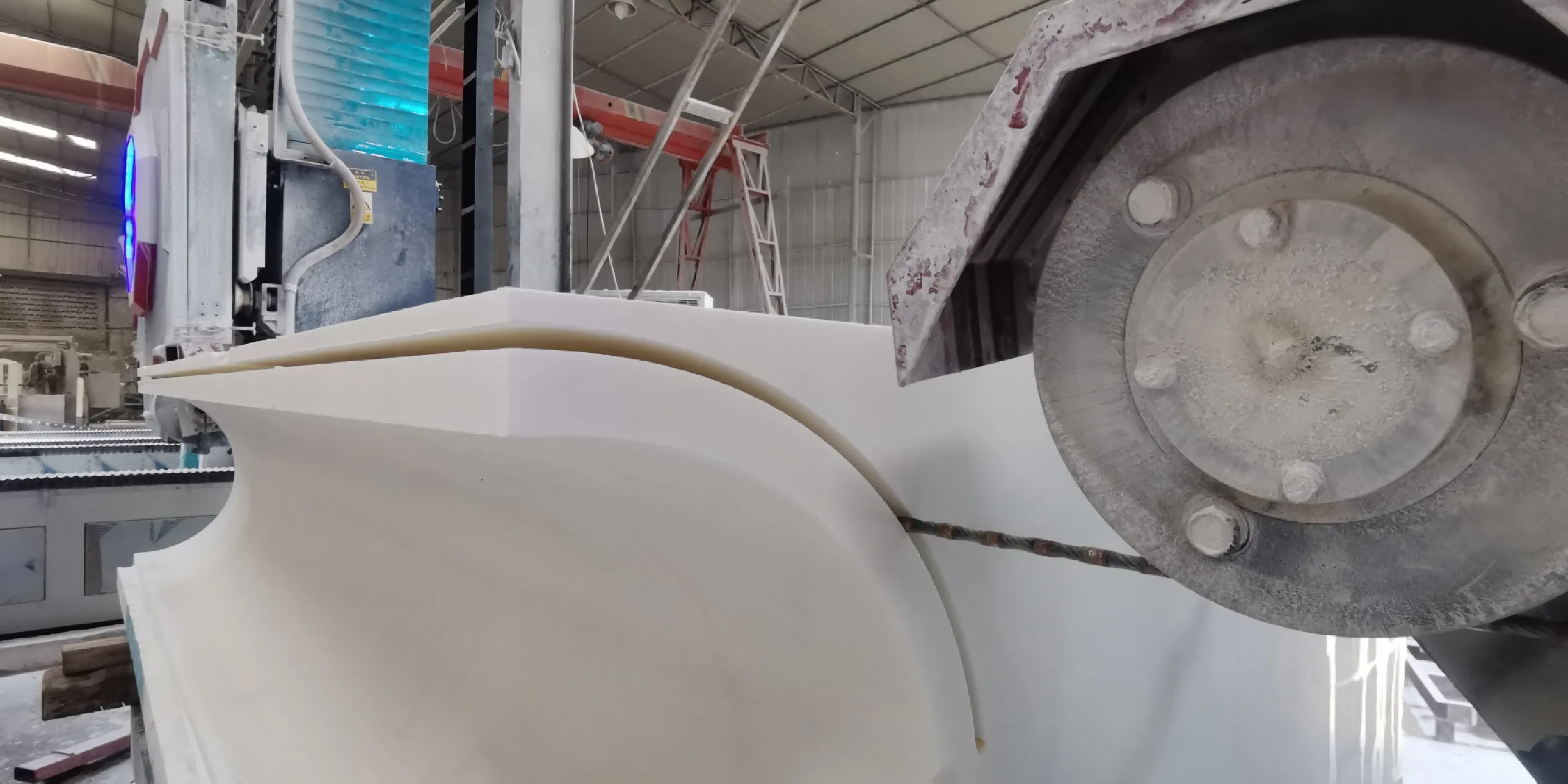 Marble Curved Panel & Column Wrap Cutting Case Study Using CNC Wire Saw Machine (7).webp