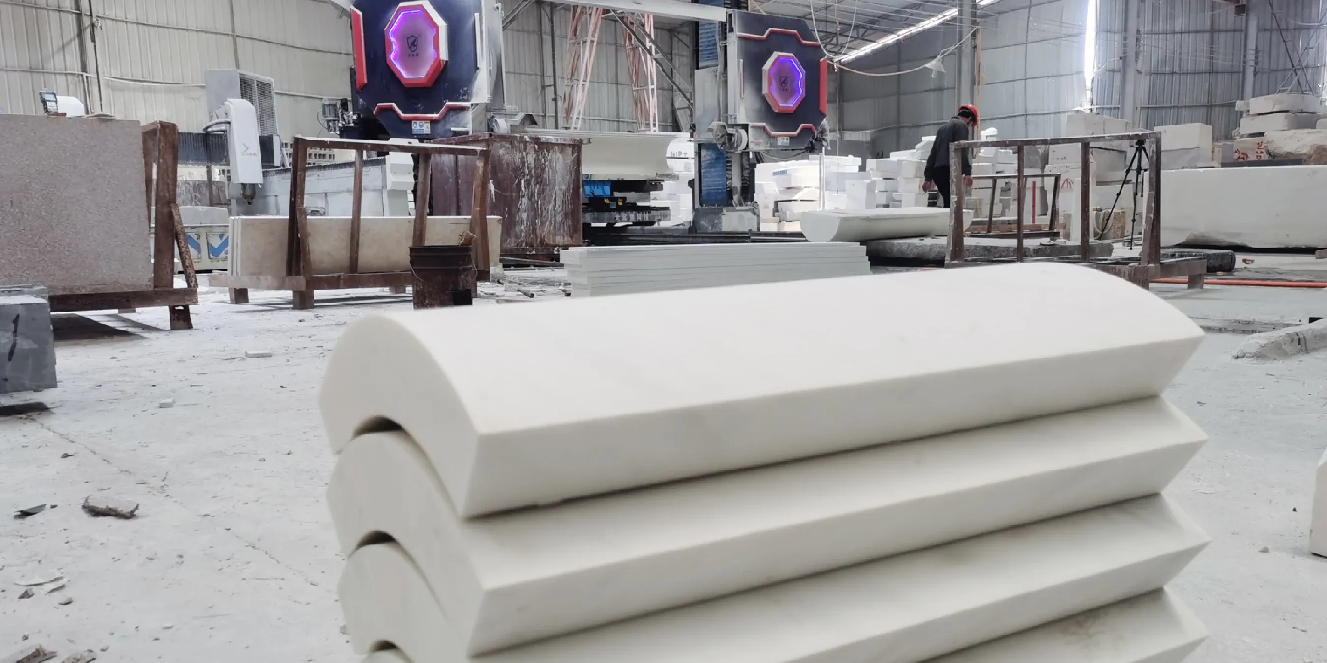 Marble Curved Panel & Column Wrap Cutting Case Study Using CNC Wire Saw Machine (8).webp