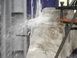 Dinosaw machine showing Servo system delivers stress-free surface with no wire marks