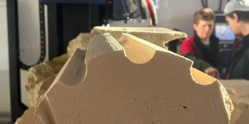 Limestone Columns cutting with DINOSAW CNC wire saw machine